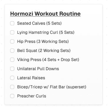 Alex Hormozi Full Body Workout