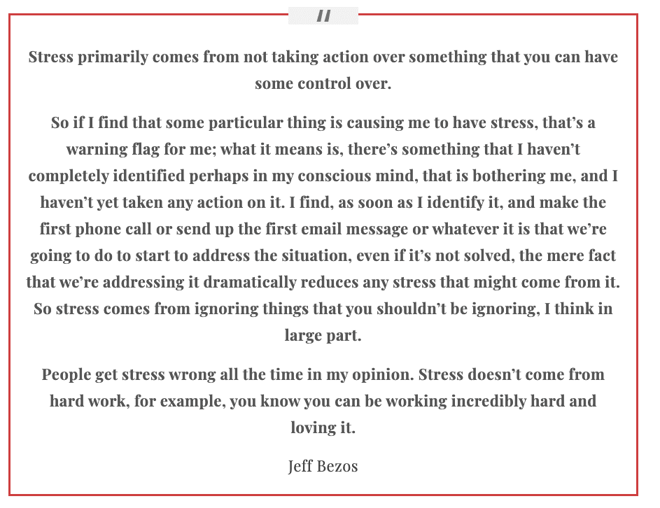 Bezos on stress